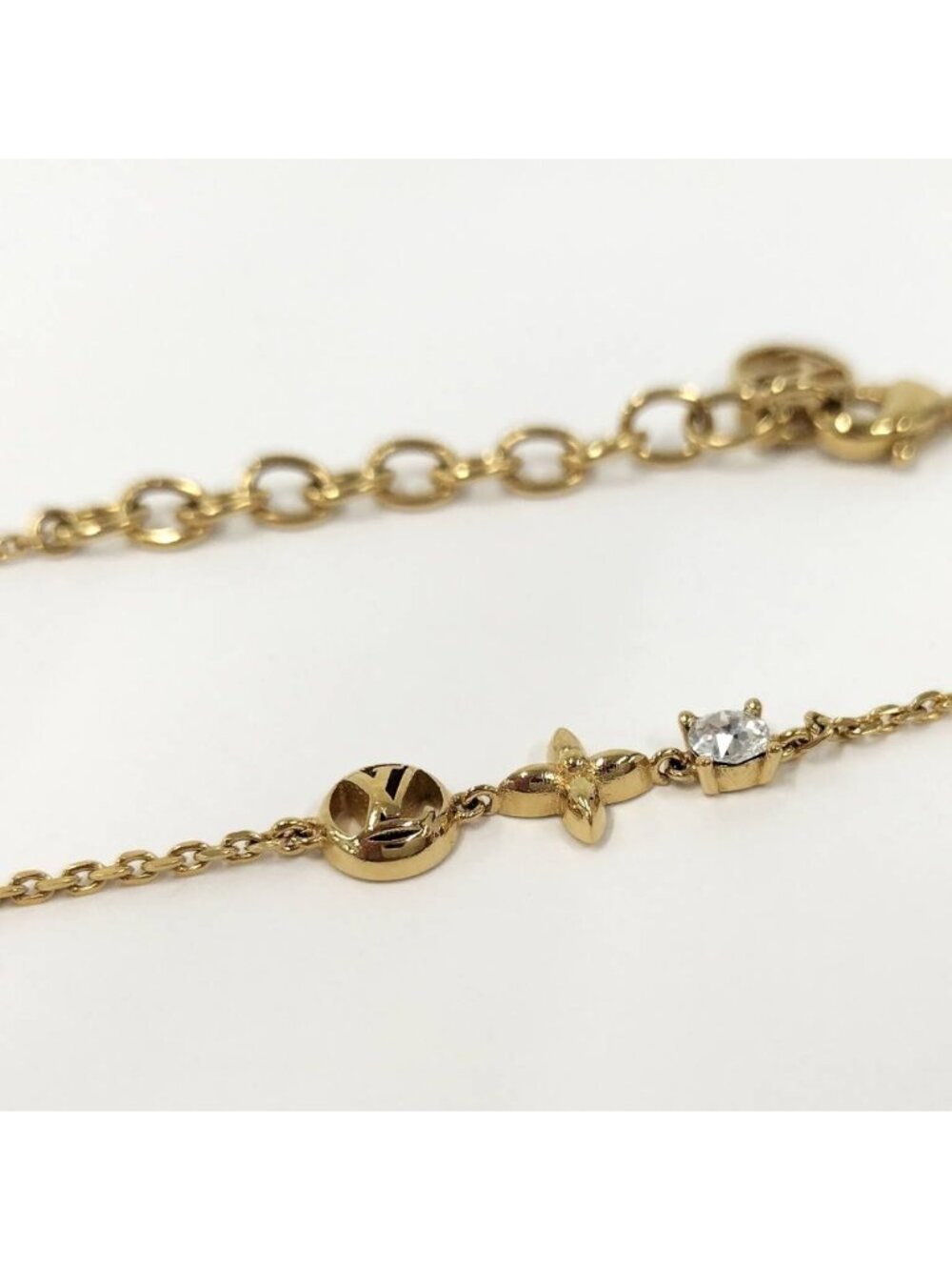 Louis Vuitton Bracelet Strass Plated Gold Monogram Flower - Picture 3 of 6